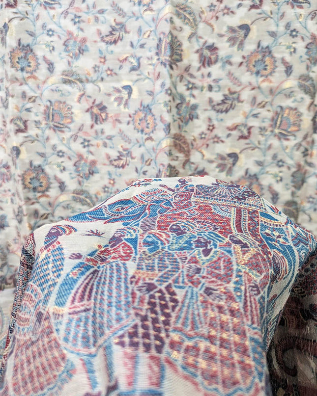 Fancy Pure Indian Kani Silk with Zari Work Shawl