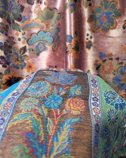 Floral Bunches Moonlight Kani Shawl (Ready To Wear)