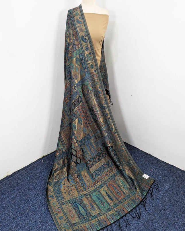 Boxes Pattern Kani Silk - Shawl (Ready To Wear)