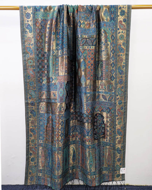 Boxes Pattern Kani Silk - Shawl (Ready To Wear)