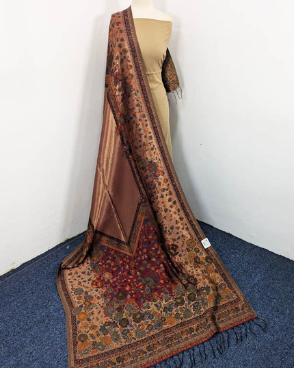 Moonlight Floral Silk Kaani - Shawl