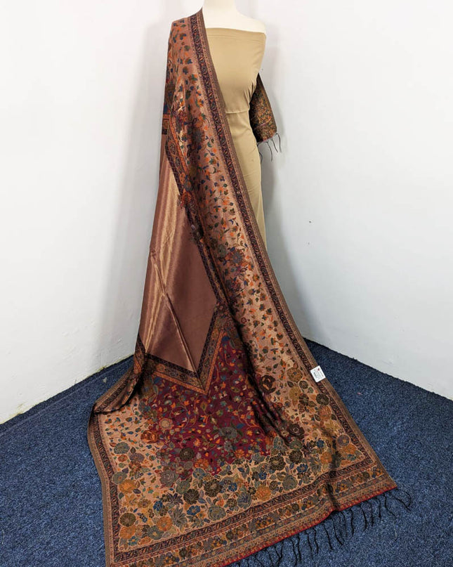 Moonlight Floral Silk Kaani - Shawl