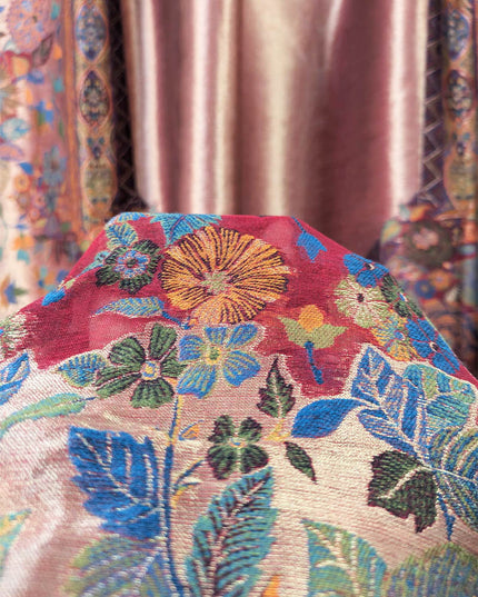 Moonlight Floral Silk Kaani - Shawl