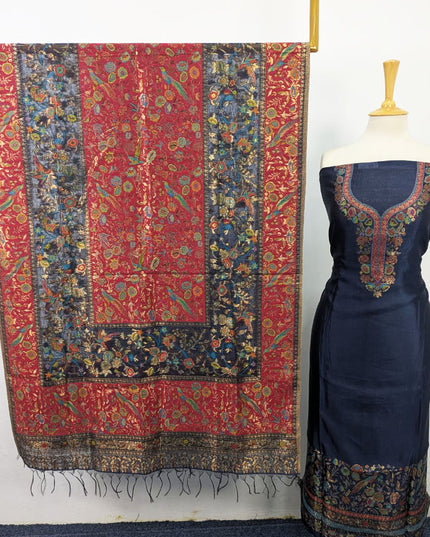 Premium Pure Indian Kani Silk with Zari Work 3PC Unstitched