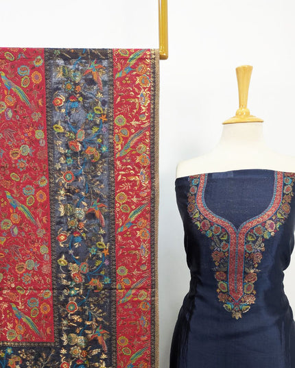 Premium Pure Indian Kani Silk with Zari Work 3PC Unstitched