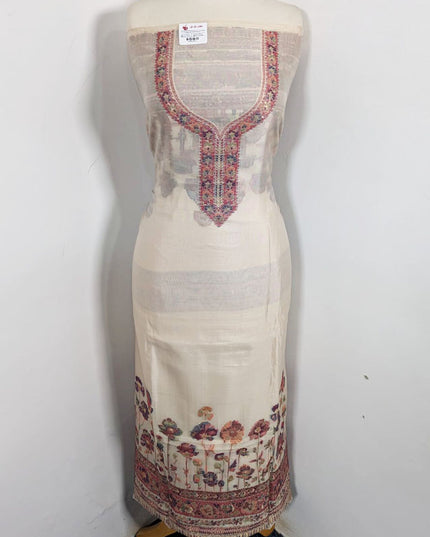 Exquisite Pure Indian Kani Silk with Zari Work 3PC Unstitched