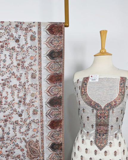 Fancy Zari Work Pure Indian Kani Silk 3PC Unstitched