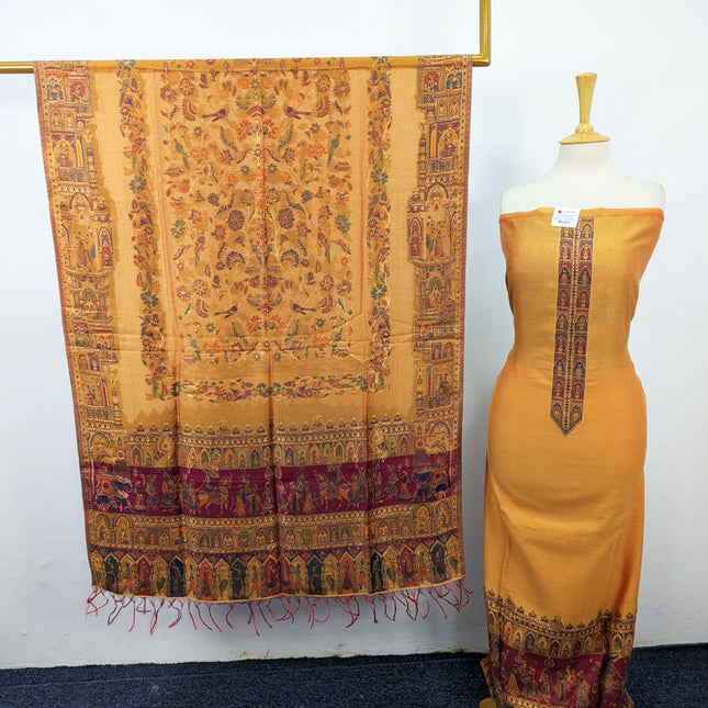 Pure Indian Kani Silk with Zari Work 3PC Unstitched