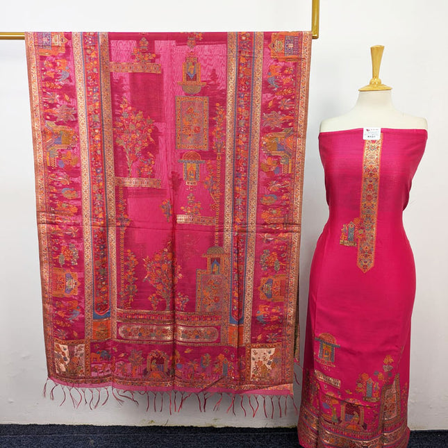 Premium Pure Indian Kani Silk with Moonlight Work 3PC Unstitched