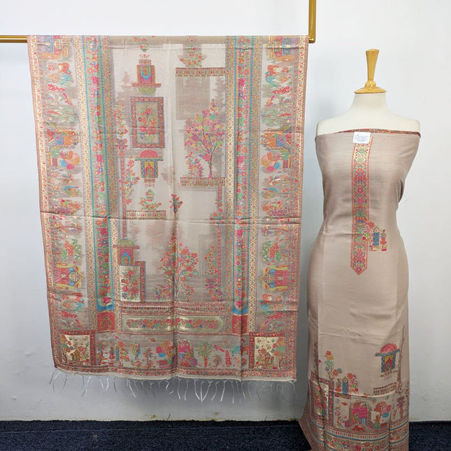 Pure Indian Kani Silk with Moonlight Work 3PC Unstitched