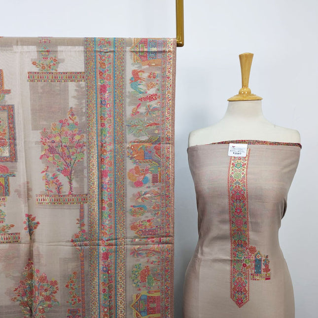 Pure Indian Kani Silk with Moonlight Work 3PC Unstitched
