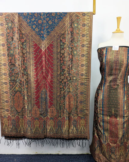 Fancy Pure Indian Kani Silk with Moonlight Work 3PC Unstitched