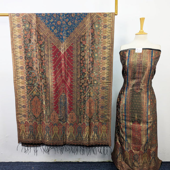 Fancy Pure Indian Kani Silk with Moonlight Work 3PC Unstitched