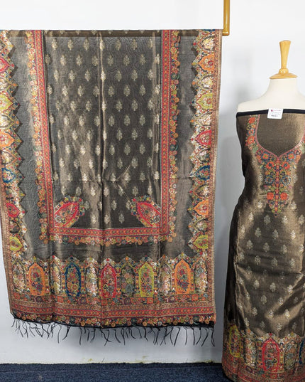 Exquisite Pure Indian Kani Silk with Moonlight Work 3PC Unstitched