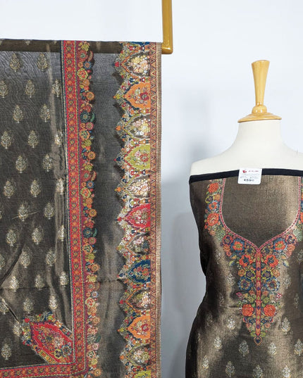 Exquisite Pure Indian Kani Silk with Moonlight Work 3PC Unstitched