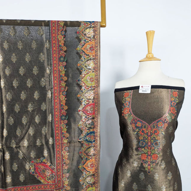 Exquisite Pure Indian Kani Silk with Moonlight Work 3PC Unstitched