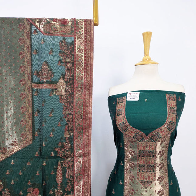 Luxury Pure Indian Kani Silk with Moonlight Work 3PC Unstitched