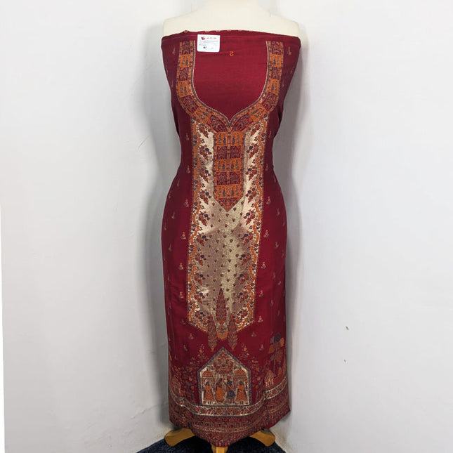 Pure Indian Kani Silk with Moonlight Work 3PC Unstitched