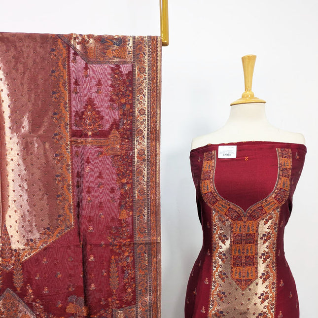 Pure Indian Kani Silk with Moonlight Work 3PC Unstitched