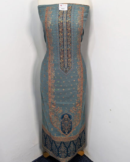 Fancy Zari Work Pure Indian Kani Silk 3PC Unstitched