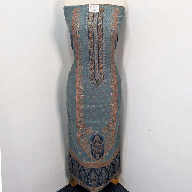 Fancy Zari Work Pure Indian Kani Silk 3PC Unstitched