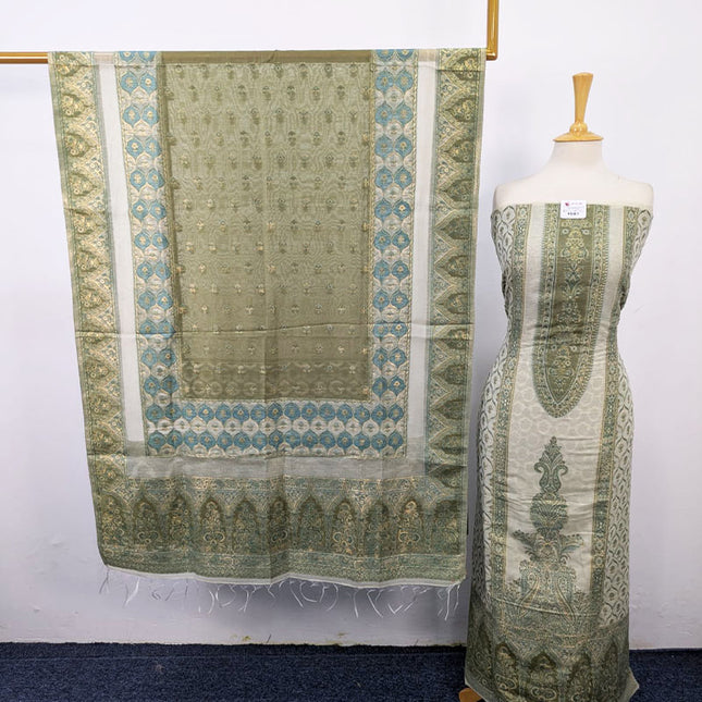 Luxury Pure Indian Kani Silk with Zari Work 3PC Unstitched