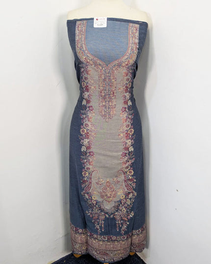 Exquisite Pure Indian Kani Silk with Zari Work 3PC Unstitched