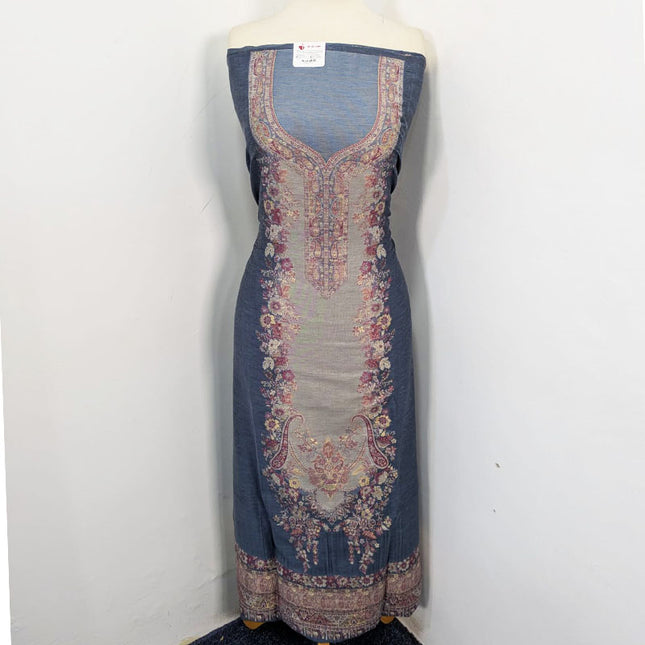 Exquisite Pure Indian Kani Silk with Zari Work 3PC Unstitched