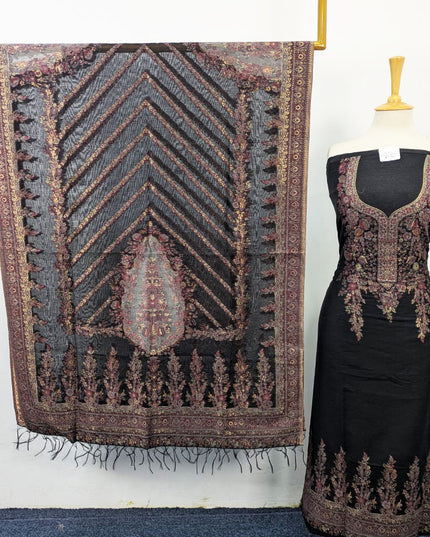 Premium Zari Work Pure Indian Kani Silk 3PC Unstitched