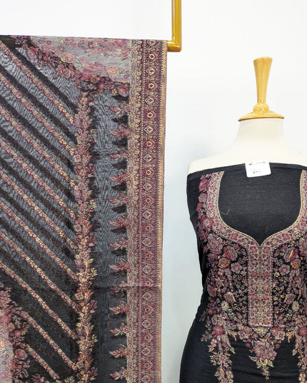 Premium Zari Work Pure Indian Kani Silk 3PC Unstitched