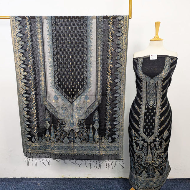 Luxury Pure Indian Kani Silk with Zari Work 3PC Unstitched