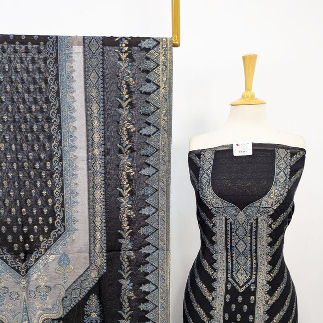 Luxury Pure Indian Kani Silk with Zari Work 3PC Unstitched