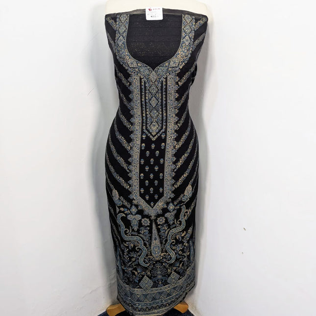 Luxury Pure Indian Kani Silk with Zari Work 3PC Unstitched