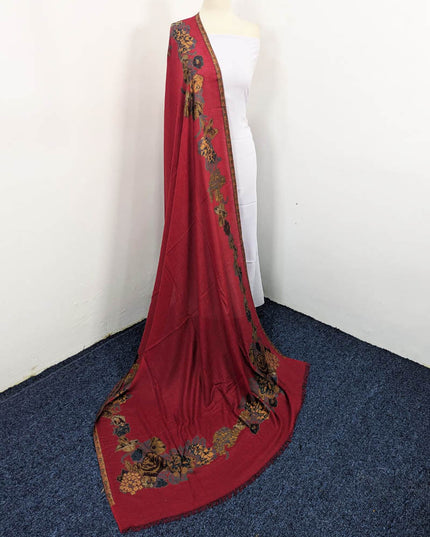 Fancy China Wool Shawl with 3D Floral Work