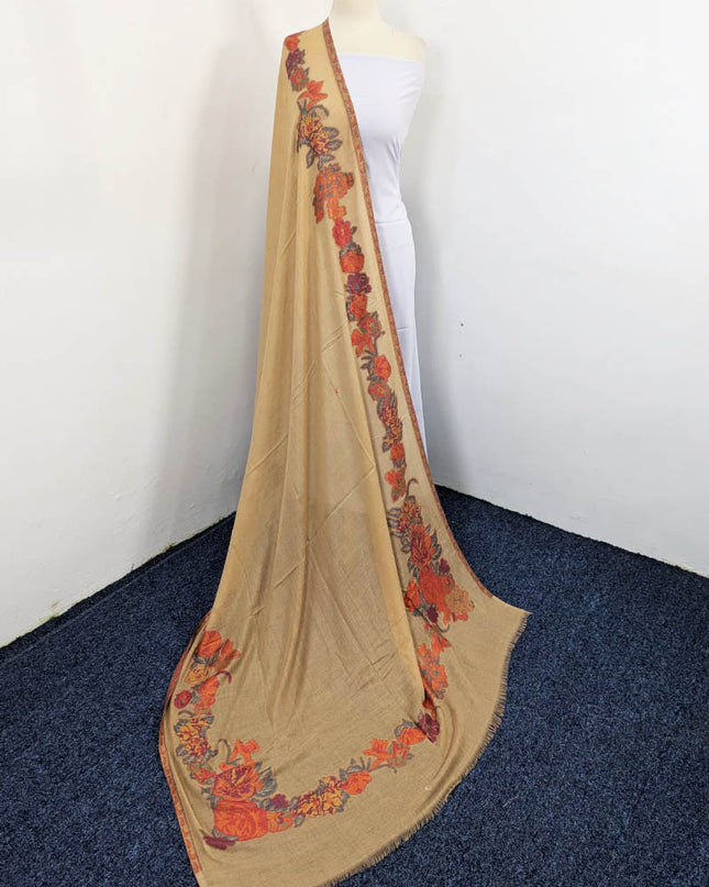 Premium 3D Floral Work China Wool Shawl