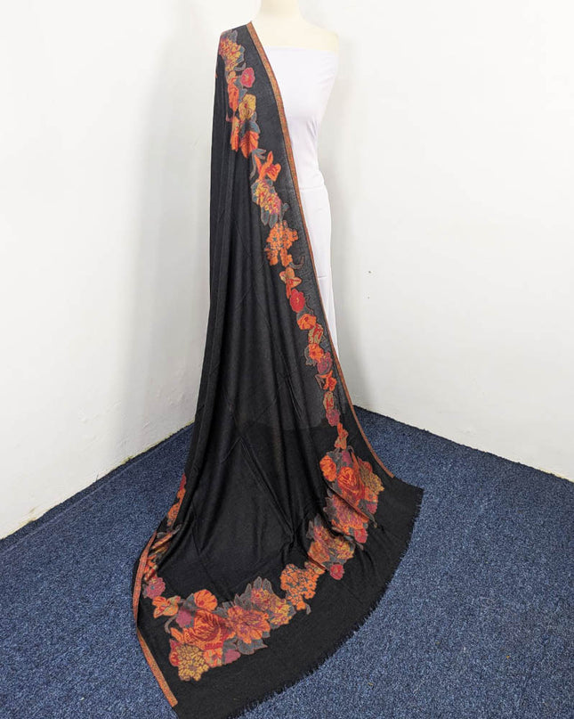 Fancy 3D Floral Work China Wool Shawl (Ready To Wear)