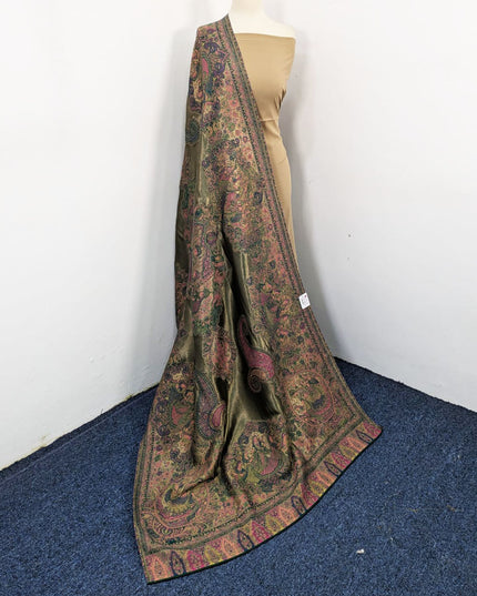 Luxury Pure Indian Moonlight Kani Silk Shawl (Ready To Wear)