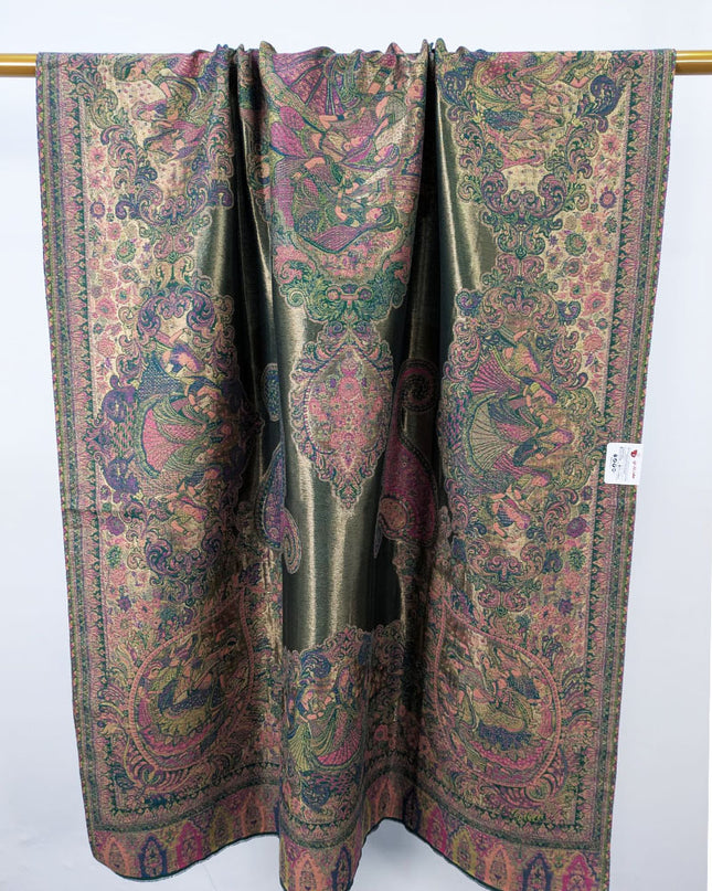 Luxury Pure Indian Moonlight Kani Silk Shawl (Ready To Wear)