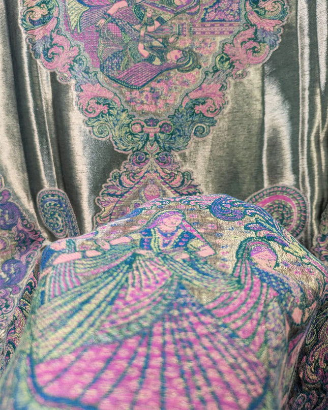 Luxury Pure Indian Moonlight Kani Silk Shawl (Ready To Wear)