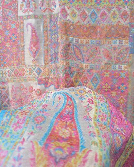 Boxes Pattern Kani Silk Shawl (Ready To Wear)