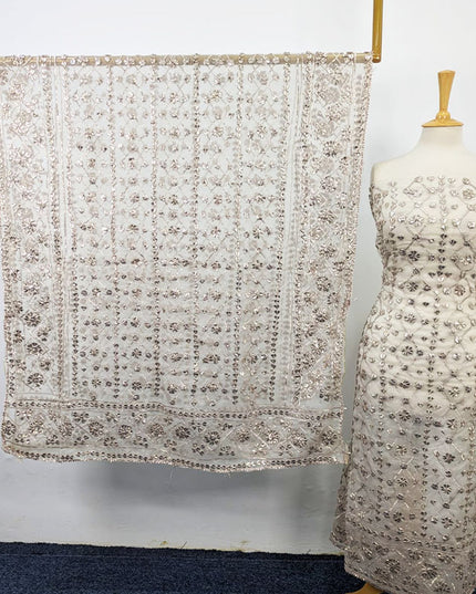 Handmade Full Jaal Gotta Work Dyeable Organza 2PC Unstitched