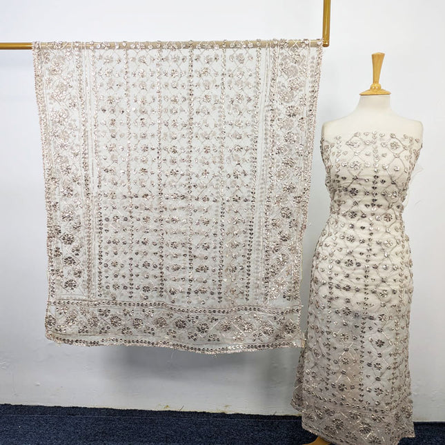 Handmade Full Jaal Gotta Work Dyeable Organza 2PC Unstitched