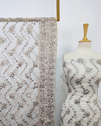 Dyeable Organza with Handmade Full Jaal Gotta Work 2PC Unstitched