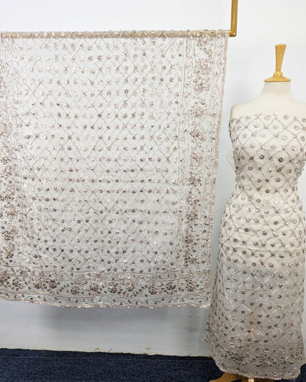 Dyeable Organza with Handmade Full Jaal Gotta Work 2PC Unstitched