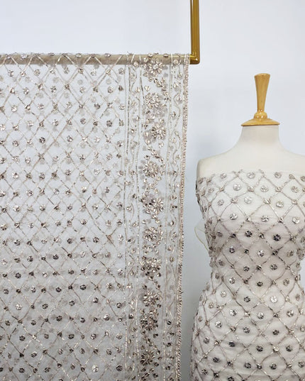 Dyeable Organza with Handmade Full Jaal Gotta Work 2PC Unstitched