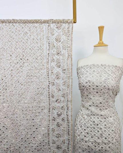 Dyeable Organza with Handmade Full Jaal Gotta Work 2PC Unstitched