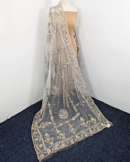 Handmade Full Jaal Gotta Work Organza Dupatta (Dyeable in All Colors)