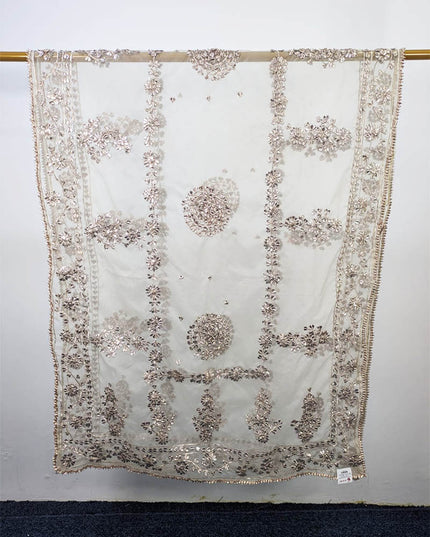 Handmade Full Jaal Gotta Work Organza Dupatta (Dyeable in All Colors)