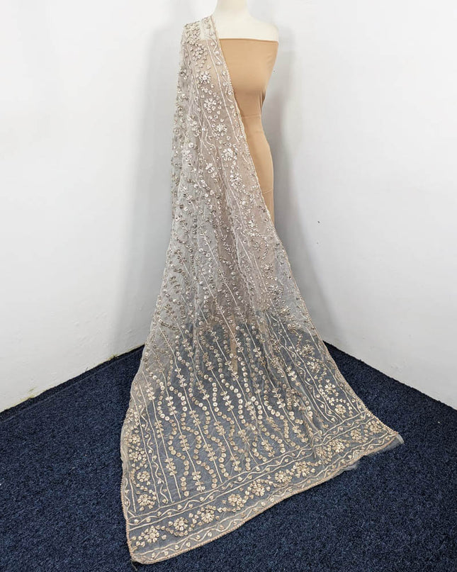 Fancy Organza with Full Jaal Gotta Work Dyeable Dupatta