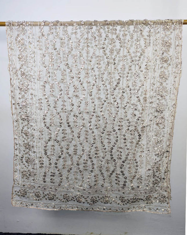 Fancy Organza with Full Jaal Gotta Work Dyeable Dupatta